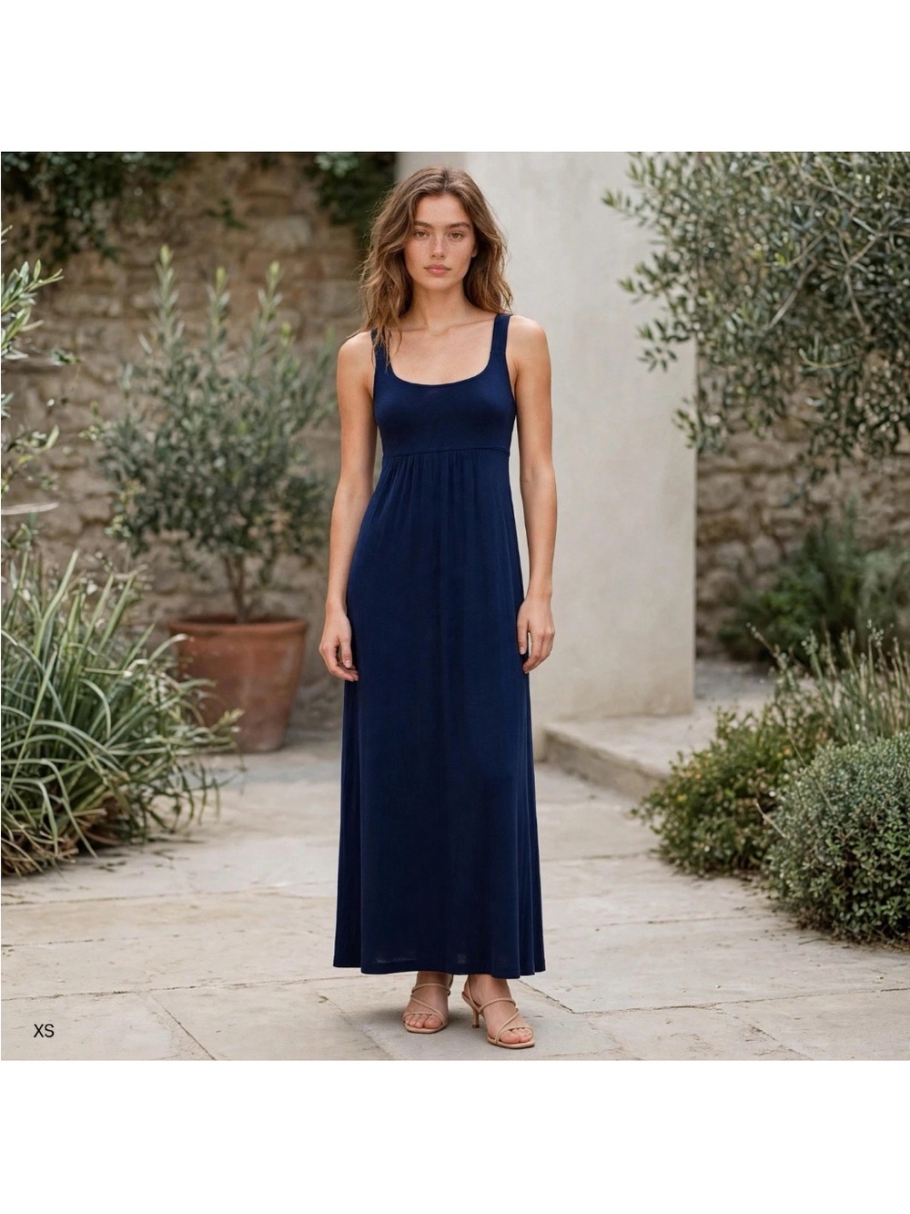 Calvin Klein Navy Blue Spaghetti Strap Maxi Dress Size XS